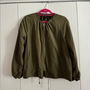 ZARA BASICS Light Weight Bomber Jacket | Olive Green | Size Small (women)